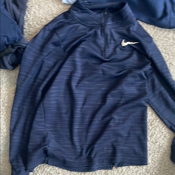 Nike Navy Blue Quarter-Zip Pullover - Picture 1 of 1